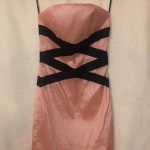 Strapless pink dress